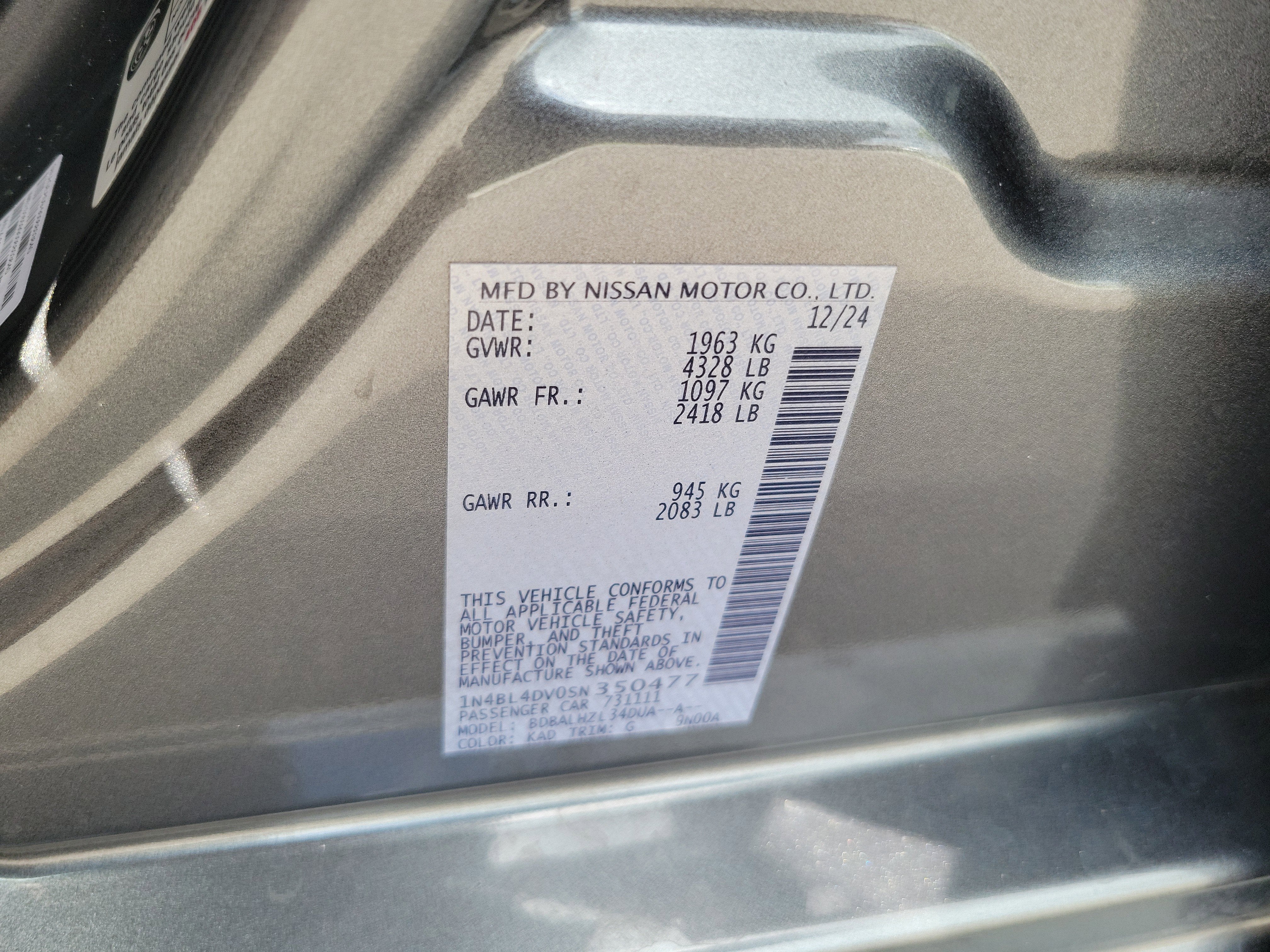 2025 Nissan Altima SV