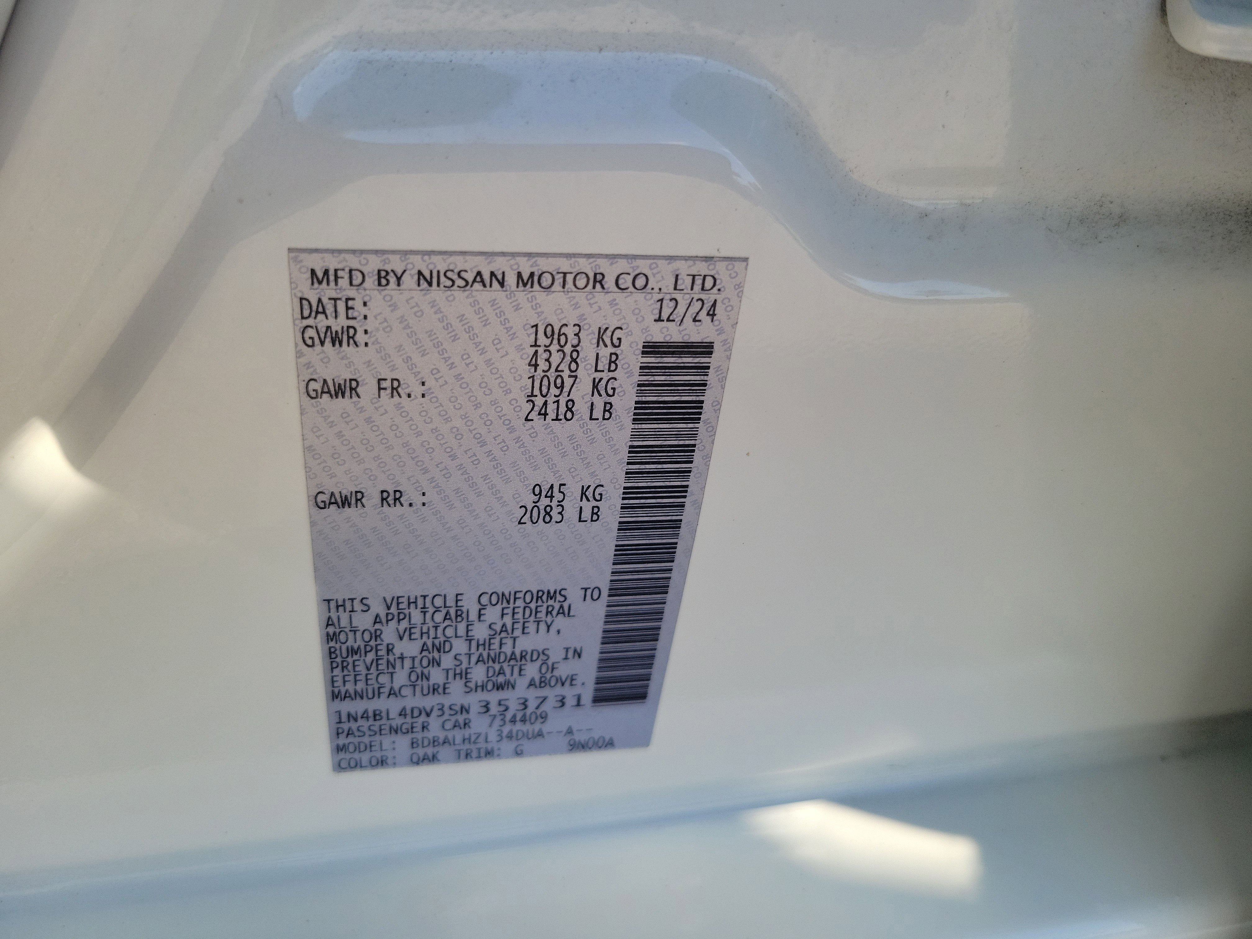 2025 Nissan Altima SV