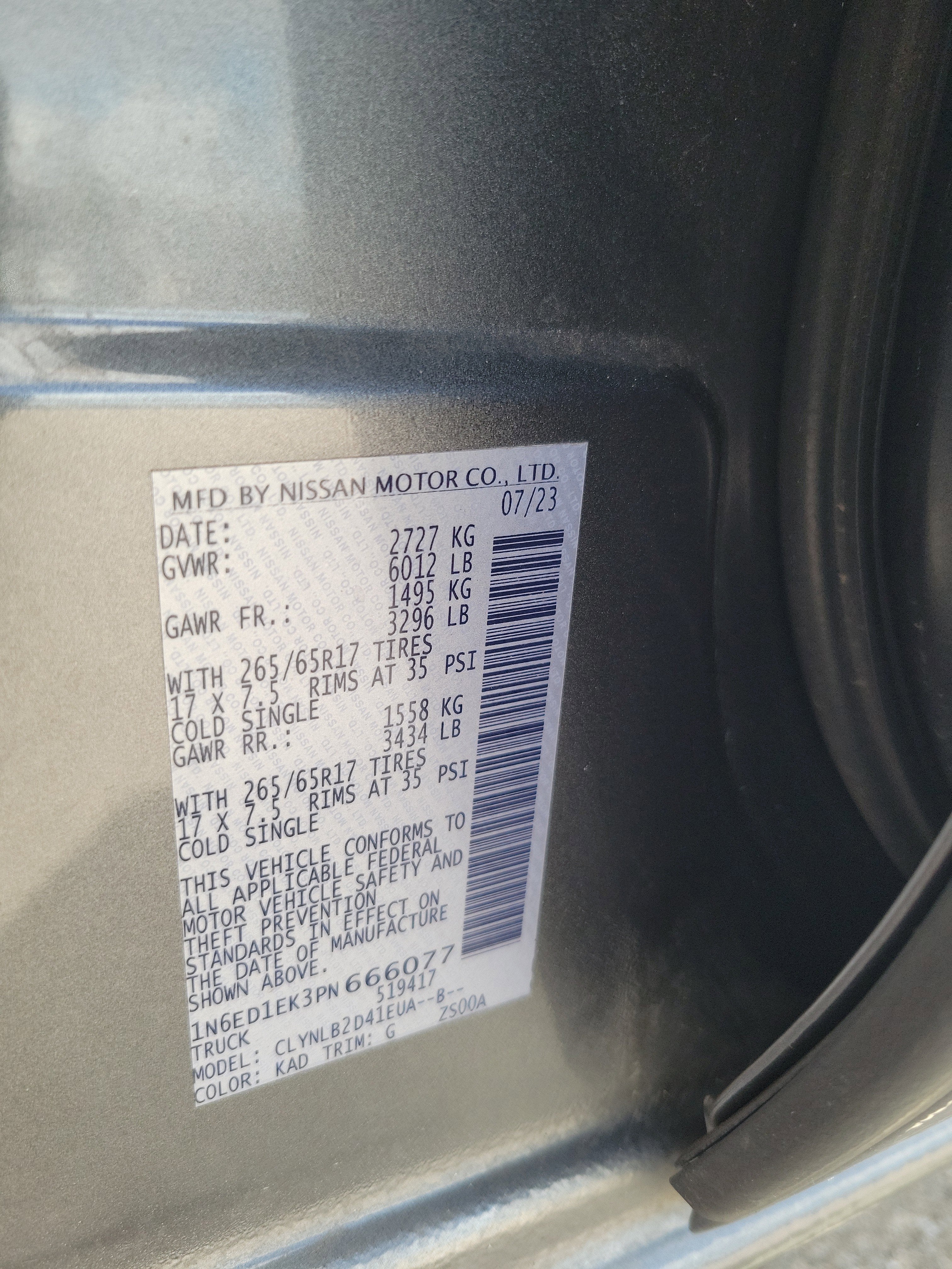 2023 Nissan Frontier SV