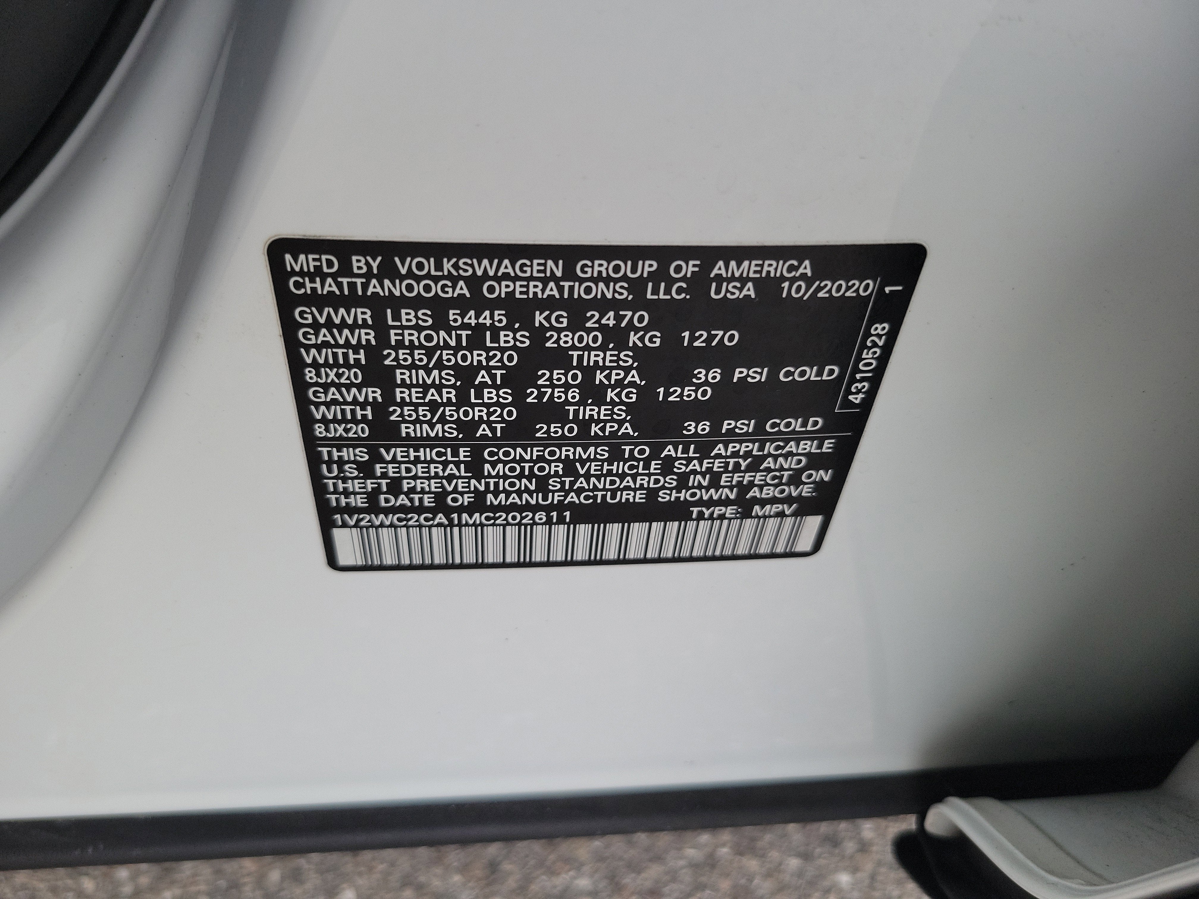 2021 Volkswagen Atlas Cross Sport 2.0T SE w/Technology