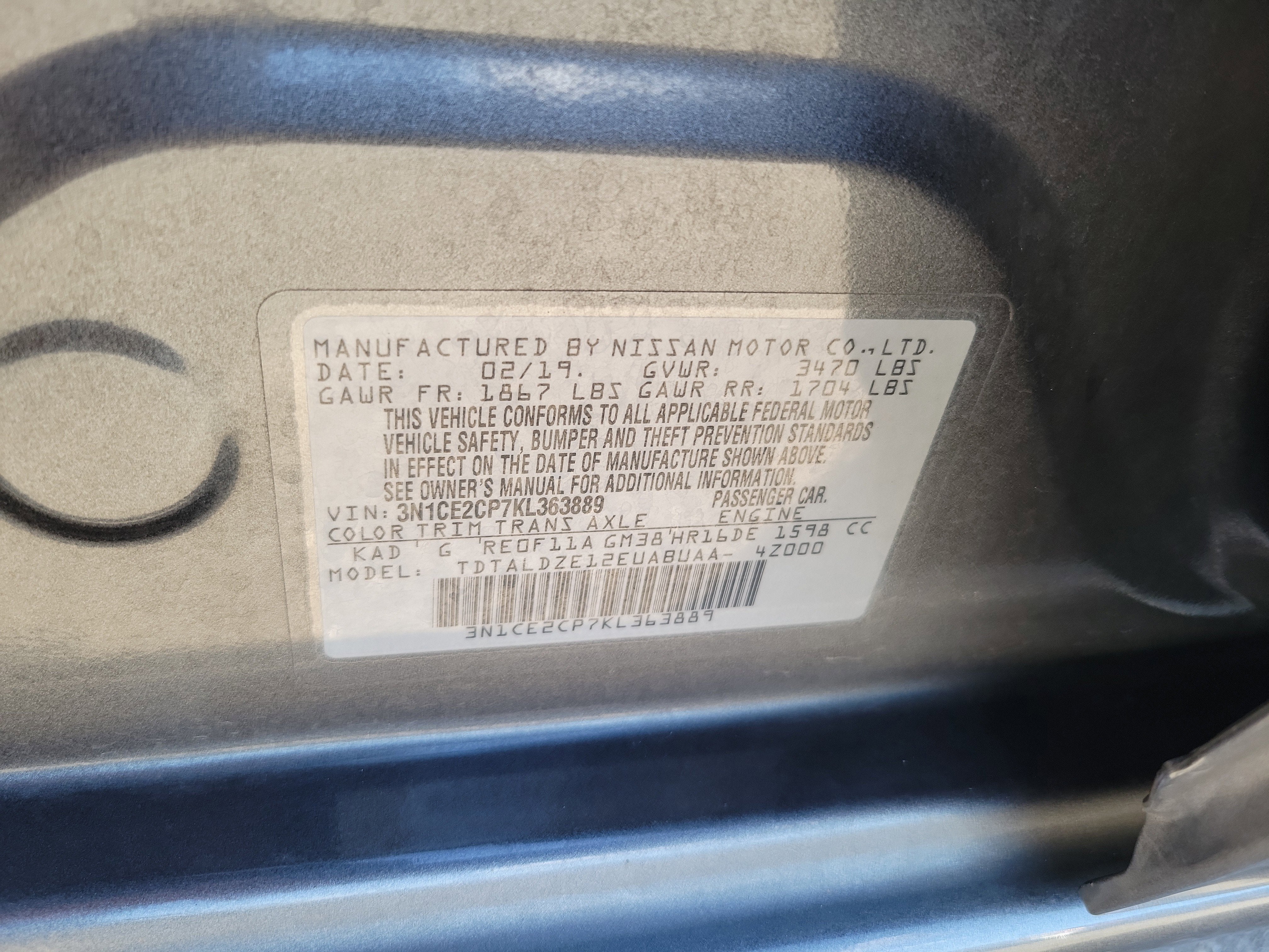 2019 Nissan Versa Note SV