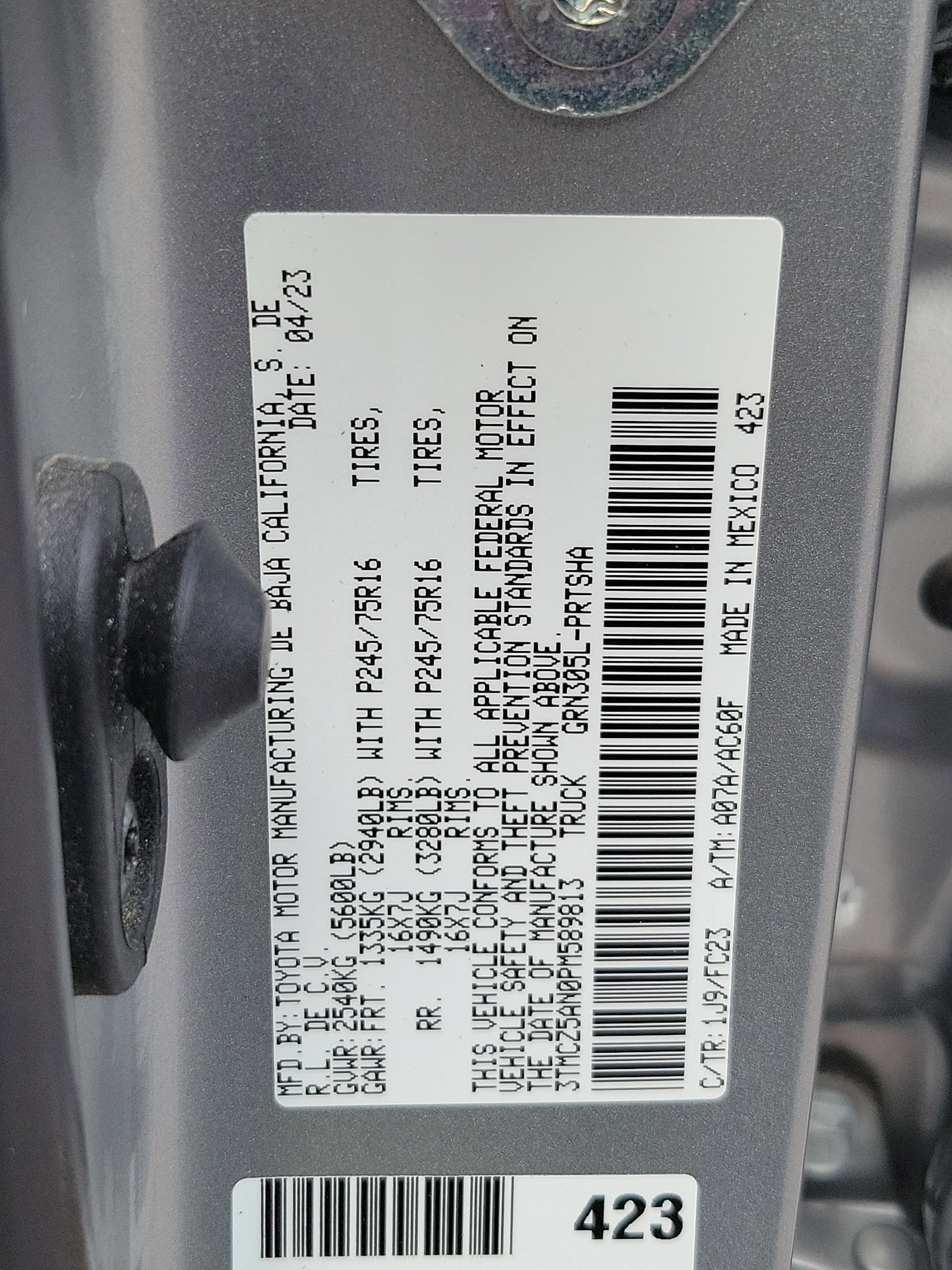 2023 Toyota Tacoma 4WD SR5