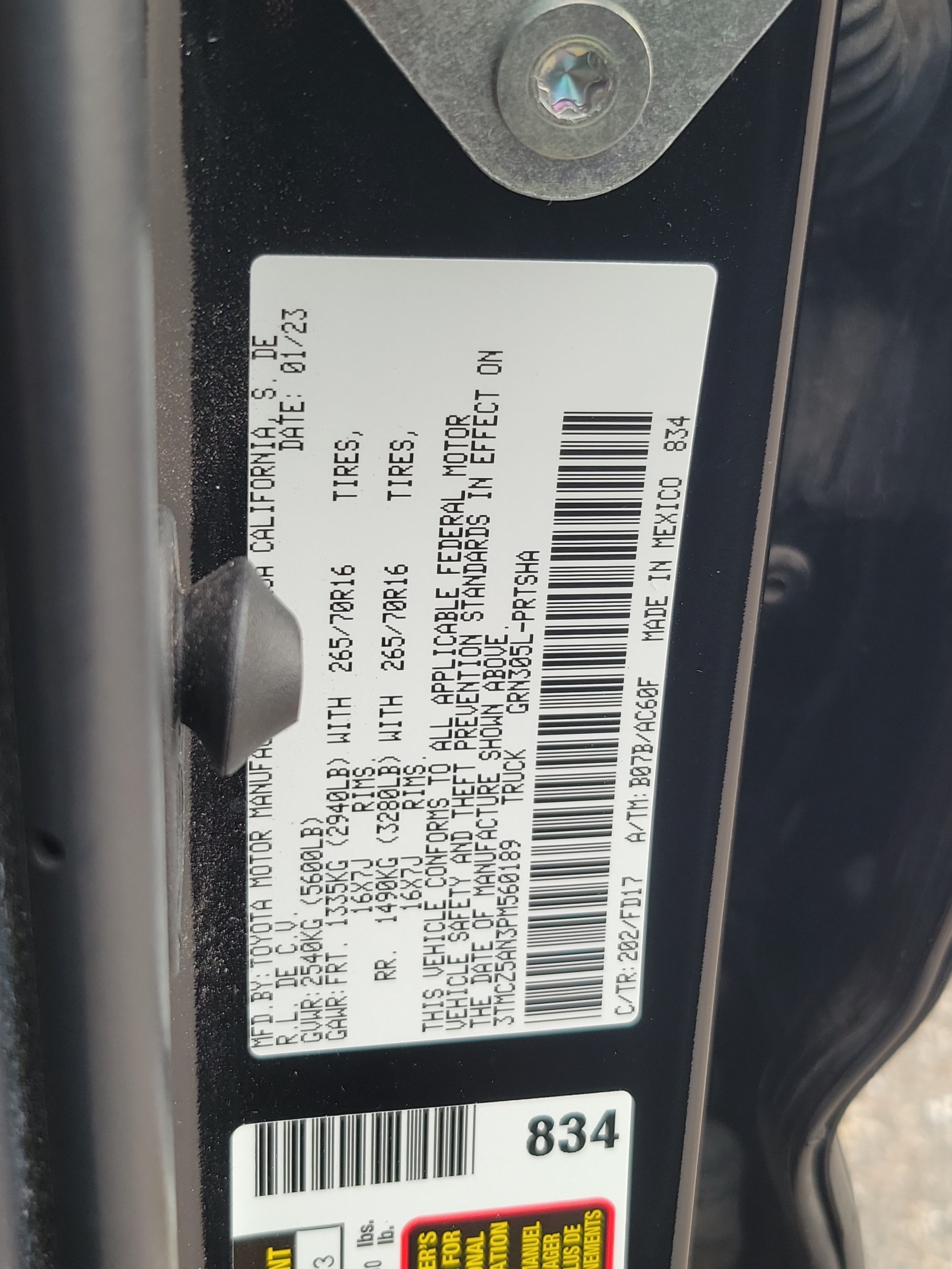 2023 Toyota Tacoma 4WD TRD Off Road