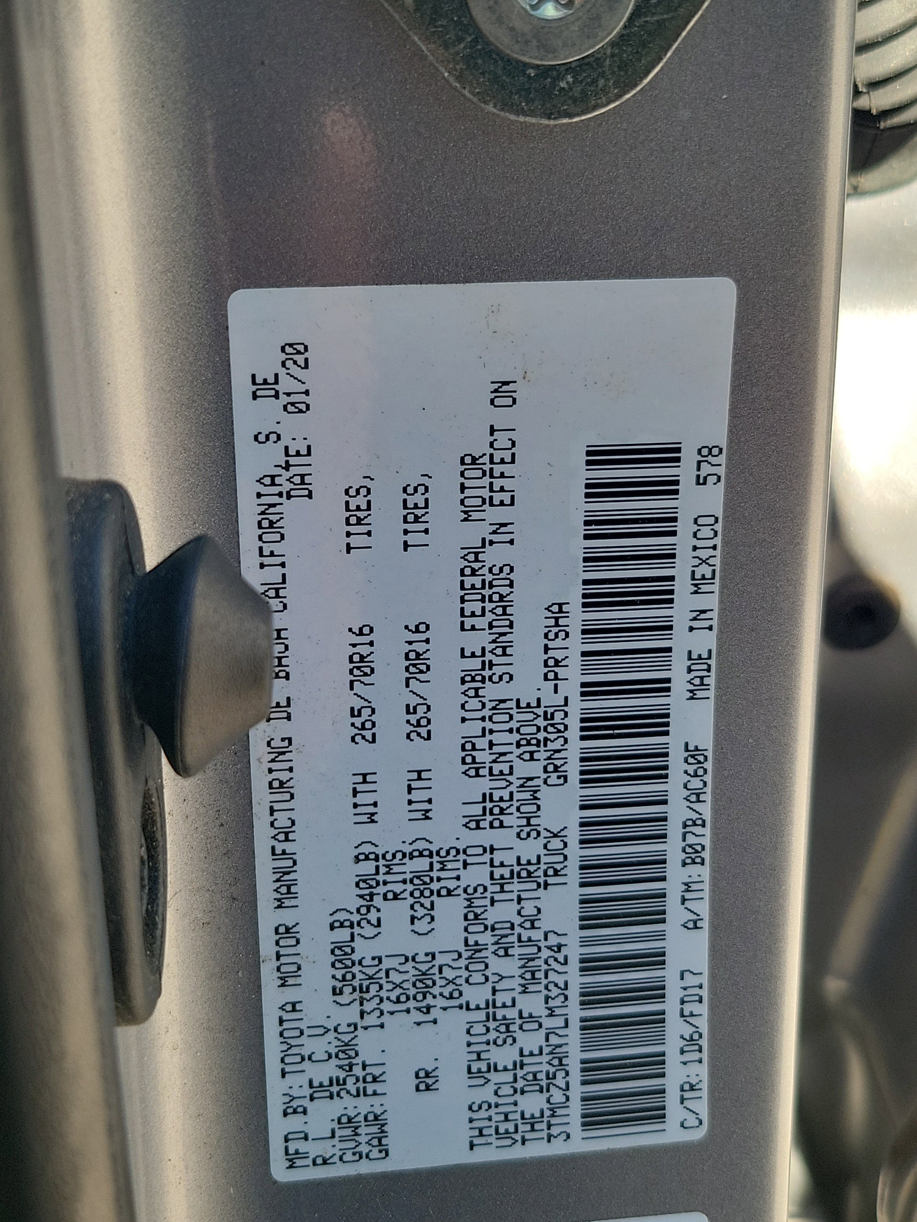 2020 Toyota Tacoma 4WD TRD Off-Road