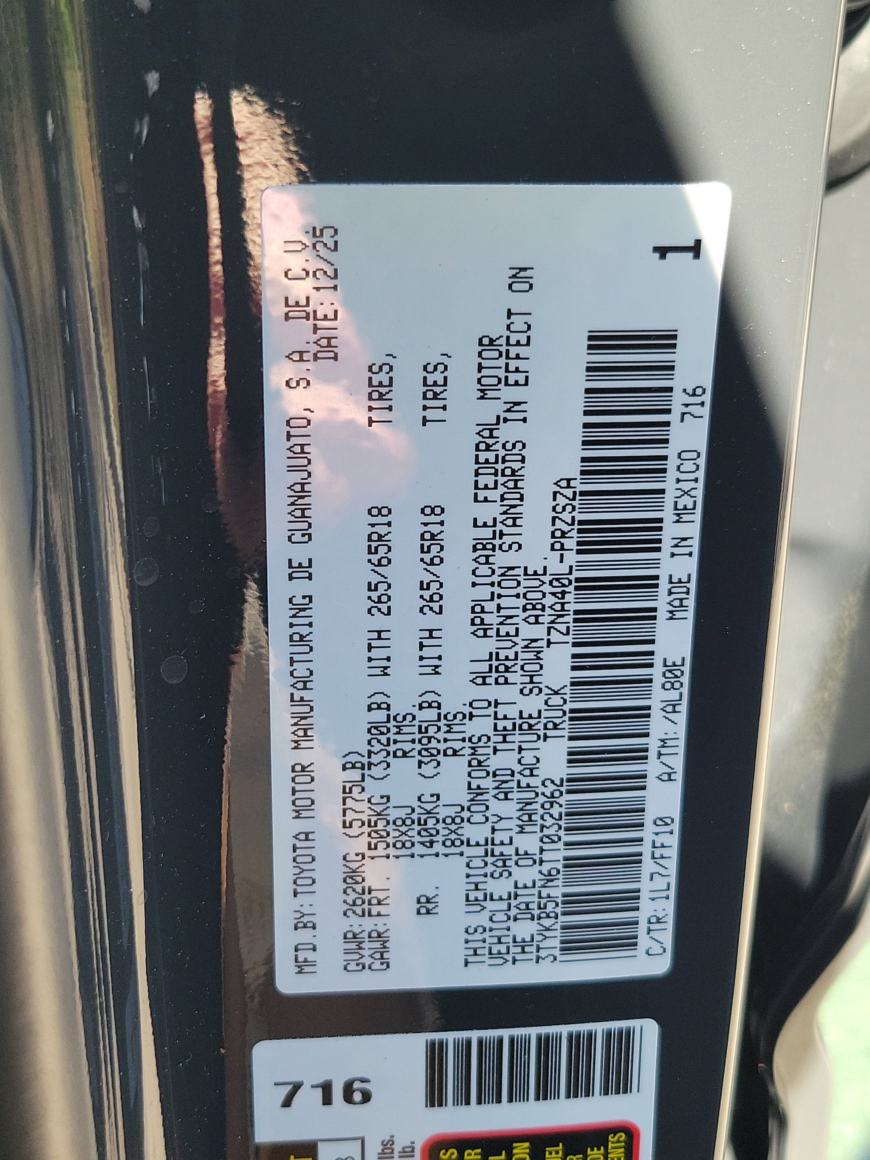 2026 Toyota Tacoma 2WD SR5