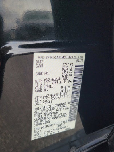 2021 Nissan Frontier SV