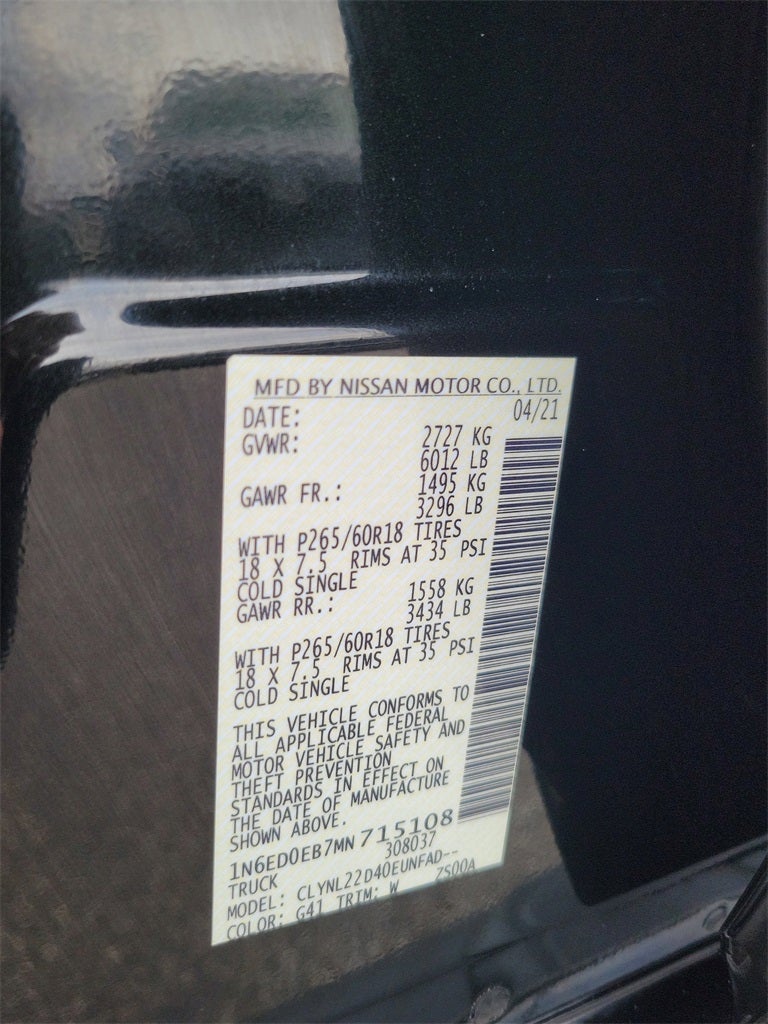 2021 Nissan Frontier SV