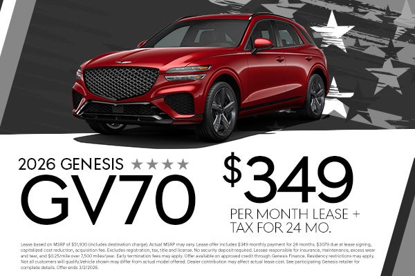 2026 GV70 $349 per month for 24 months