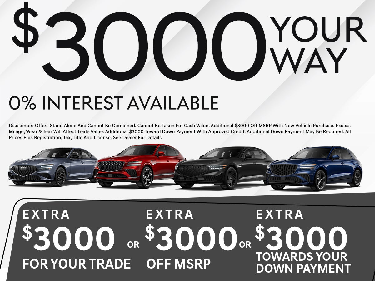 Get $3000 your way! 0% interest
