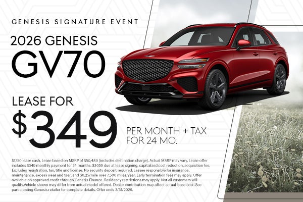 2026 GV70 $349 per month for 24 months