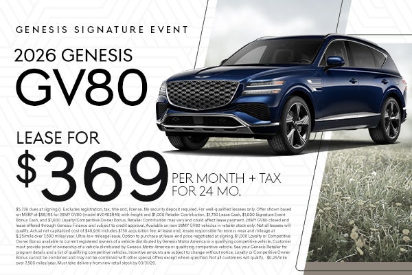 2026 GV80 $369 per month for 24 months