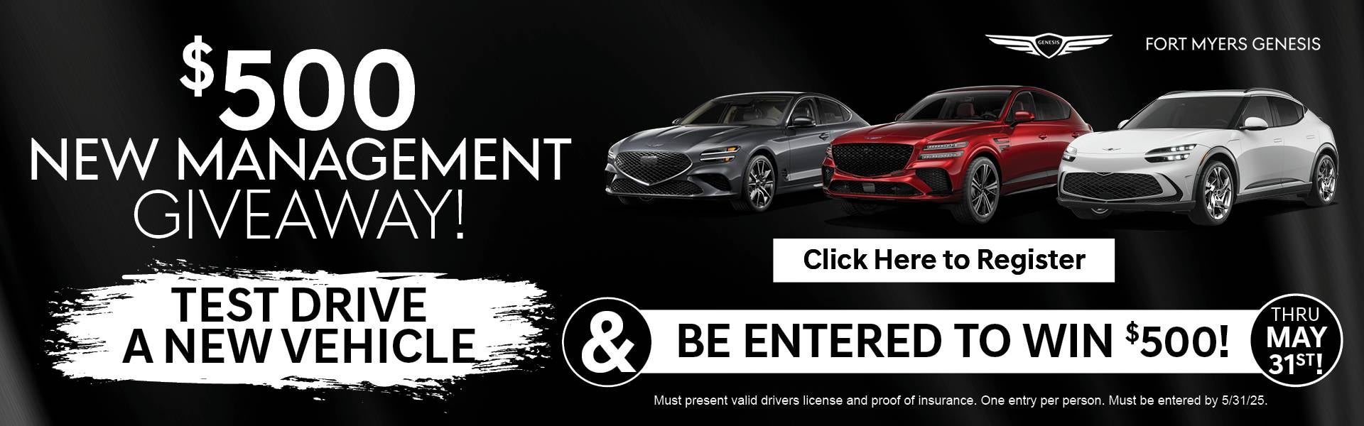 $500 New Management Giveaway!